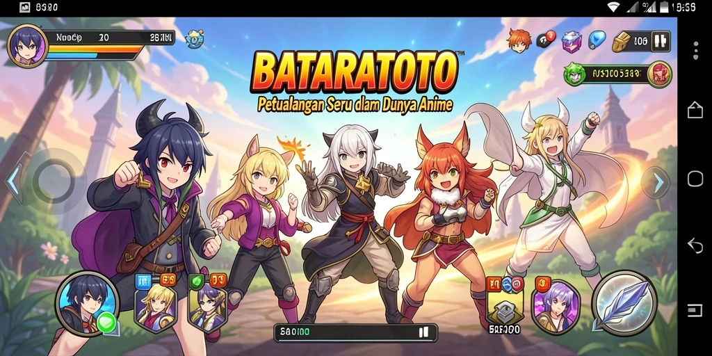Gameplay menawan BATARATOTO dengan karakter anime ikonik.