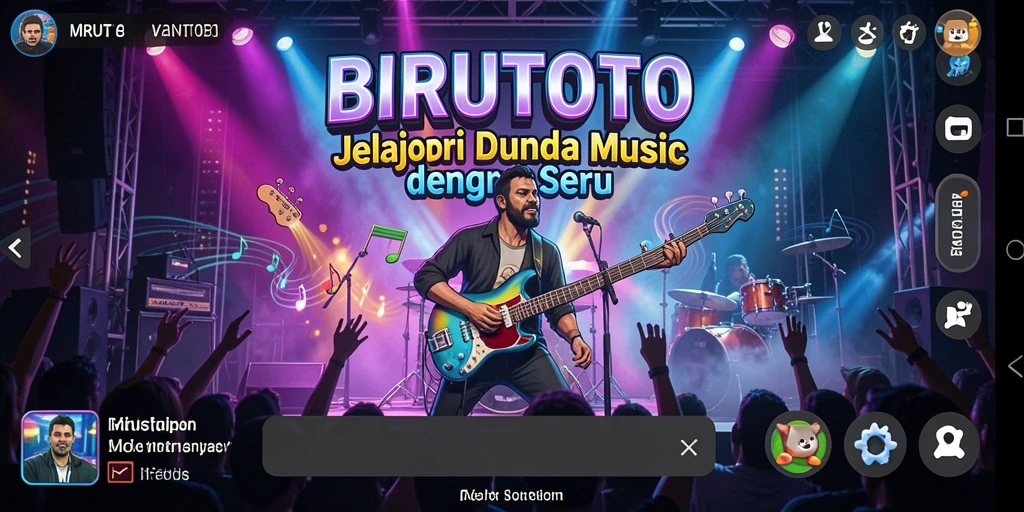 Tampilan gameplay BIRUTOTO yang menonjolkan interaksi musik.