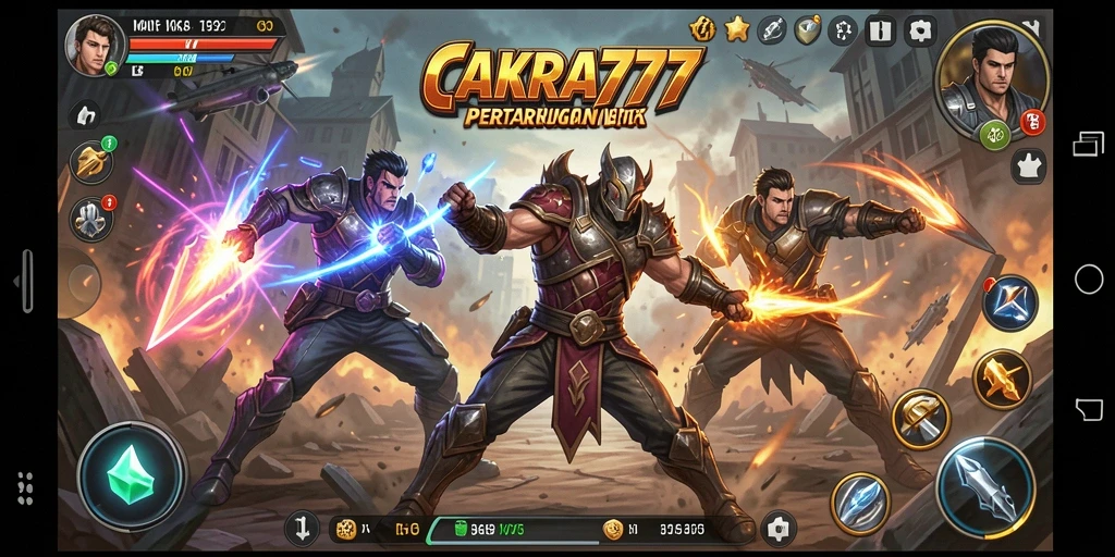 Tampilan gameplay CAKRA777 yang mendebarkan dan penuh aksi.