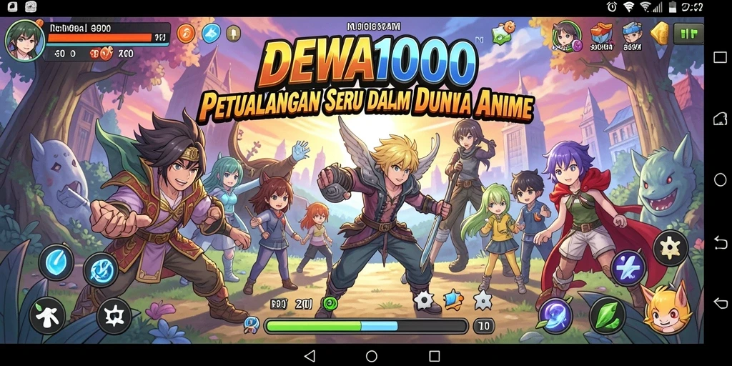 Tampilan gameplay DEWA1000 dengan karakter Anime aksi seru.