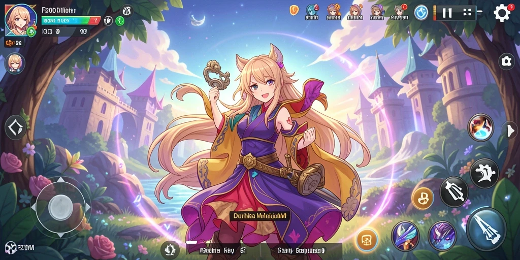 Tampilan gameplay F200M yang mengagumkan dengan karakter anime yang hidup.