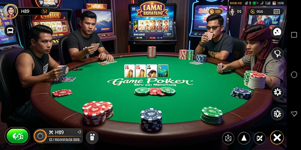 Menampilkan aksi seru poker dalam gameplay H89.