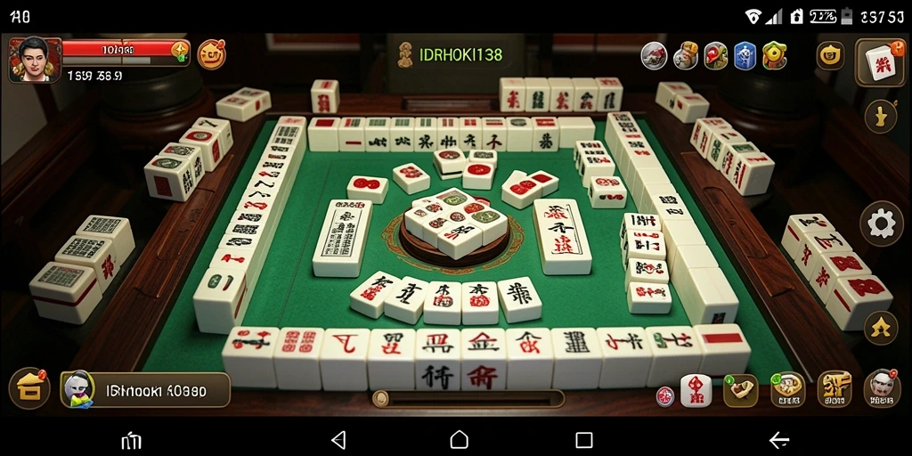 Tampilan gameplay seru di IDRHOKI138 dengan grafis Mahjong yang menarik.