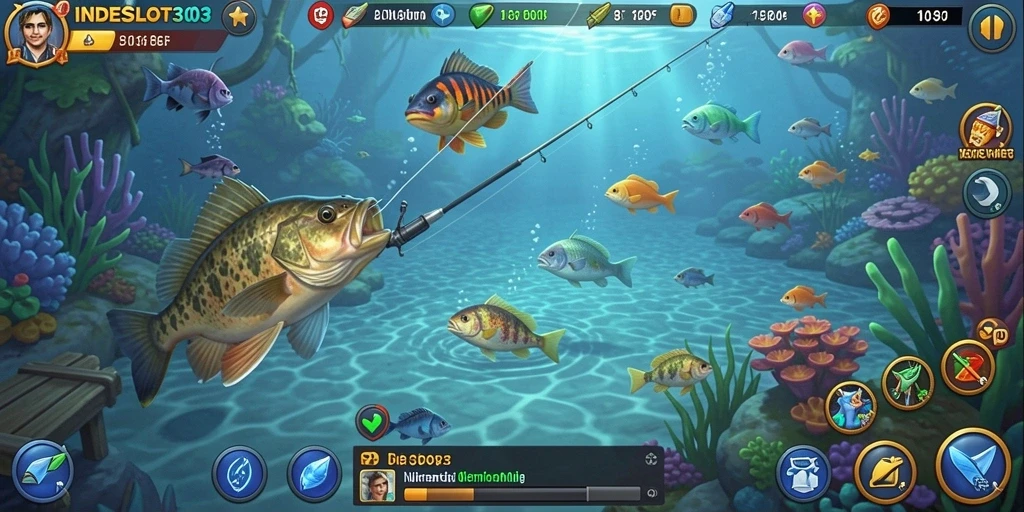 Tampilan gameplay menangkap ikan yang mendebarkan di INDESLOT303.