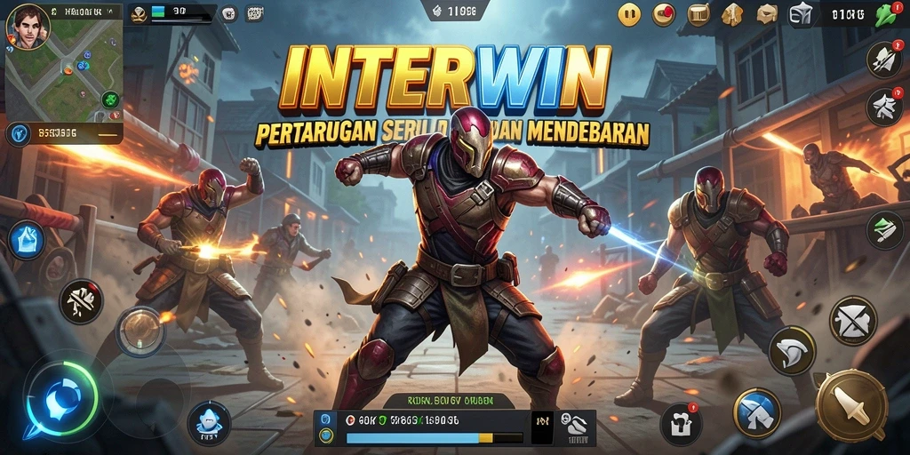 Tampilan screenshot INTERWIN menunjukkan aksi pertarungan yang mendebarkan dengan grafis yang luar biasa.