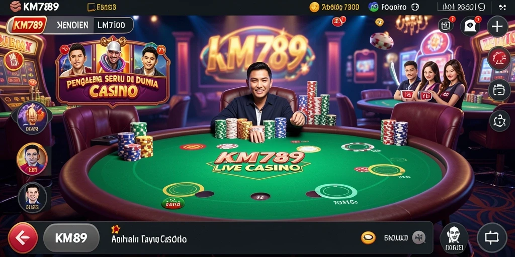 Tampilan gameplay Live Casino yang menarik dan interaktif di KM789.