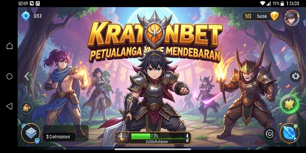 Screenshot gameplay KRATONBET menampilkan karakter anime yang dinamis dan menarik.
