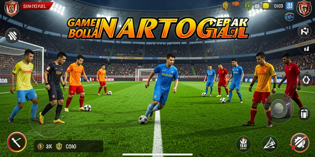 Screenshot utama SINARTOGEL menampilkan serunya gameplay sepak bola.