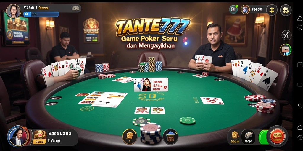 Tampilan gameplay Poker yang seru di TANTE777.
